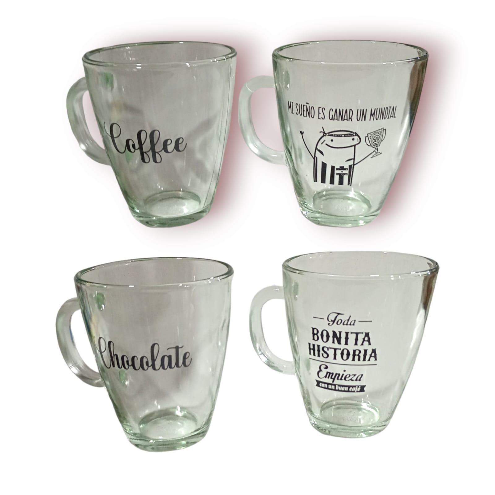 TAZA VIDRIO ESTAMPADA 360ML