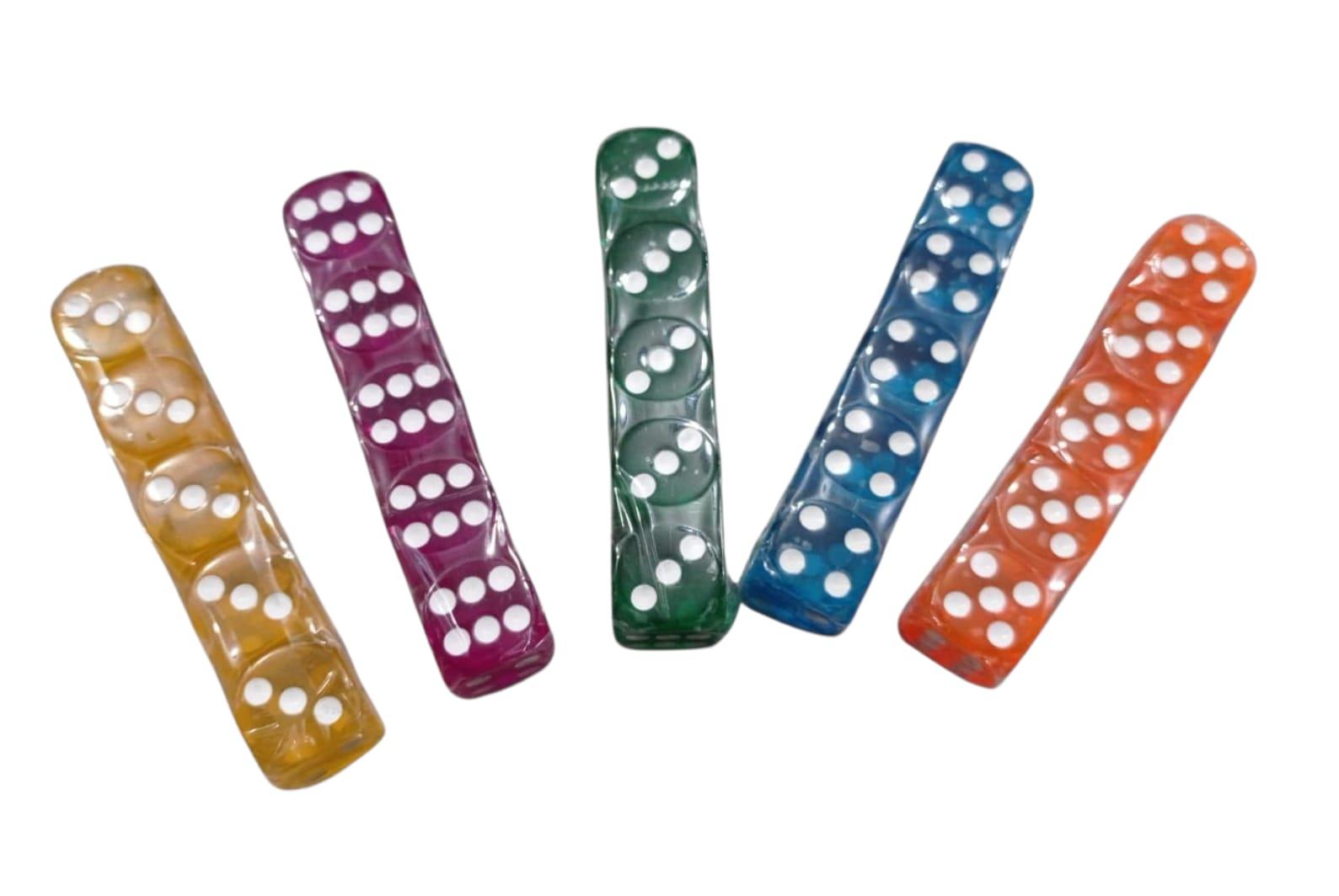 DADOS GRANDES FLUO/COLOR X 5 UNIDADES