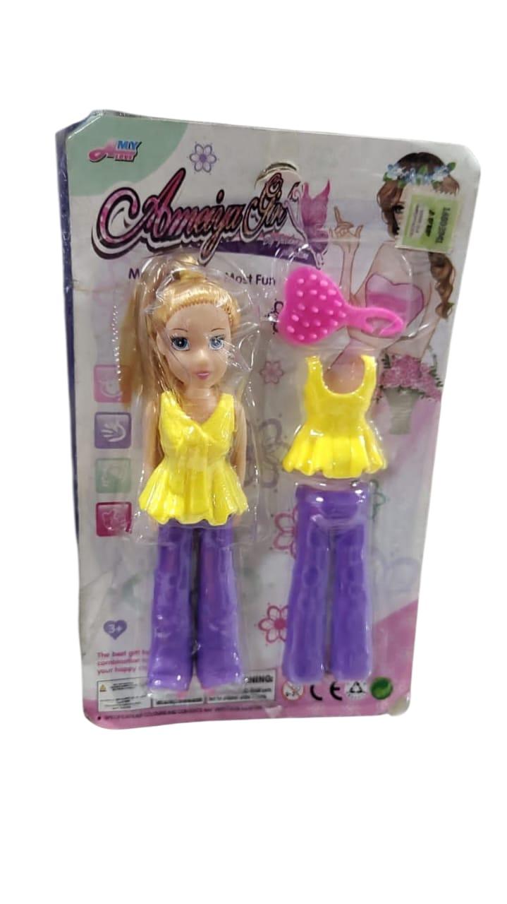 MUÑECA PLASTICA CON ACCESORIOS EN BLISTER