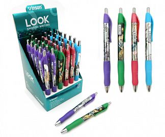 BIROMES RETRACTIL TINTA AZUL VARIOS DISEÑOS X UNIDAD