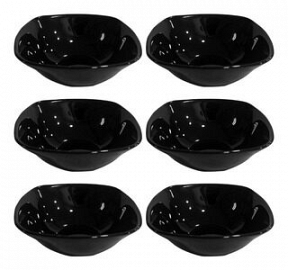 COMPOTERA CUADRADA OPALINA NEGRA 16CM