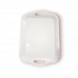 BANDEJA RECTANGULAR MELAMINA BLANCA 36CM