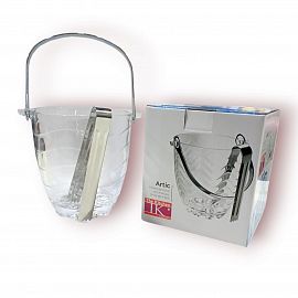 HIELERA VIDRIO CON MANIJA+PINZA DE METAL EN CAJA