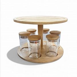 ESPECIERO X 6 UNIDADES CON BASE MADERA EN CAJA