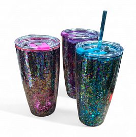  VASO ACRILICO DOBLE PARED 800CC C/BRILLO