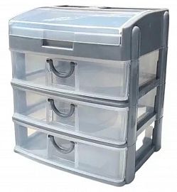 CAJA ORGANIZADORA CON 3 CAJONES PLASTICA