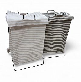 CANASTO P/ROPA TELA+METAL PLEGABLE