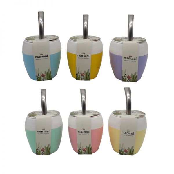 MATE PLASTICO CON BOMBILLA 9CM