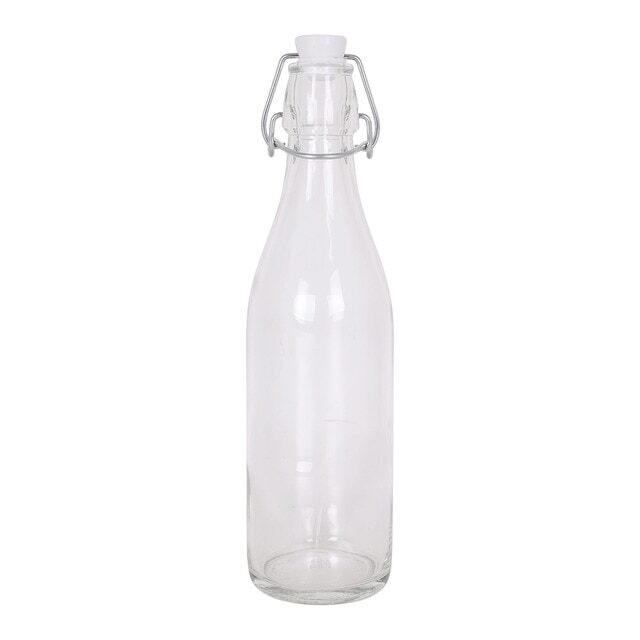 Botella de vidrio con tapón 1lts