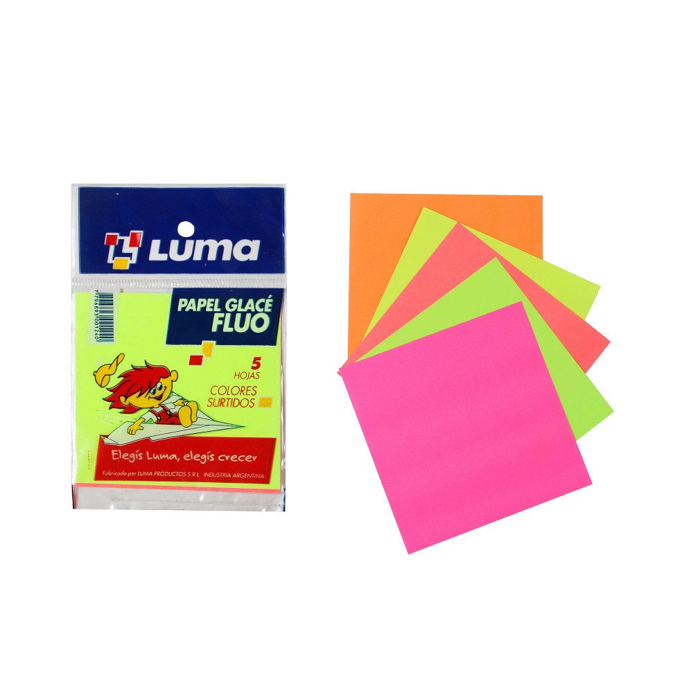 Papel Glace Fluo x10un