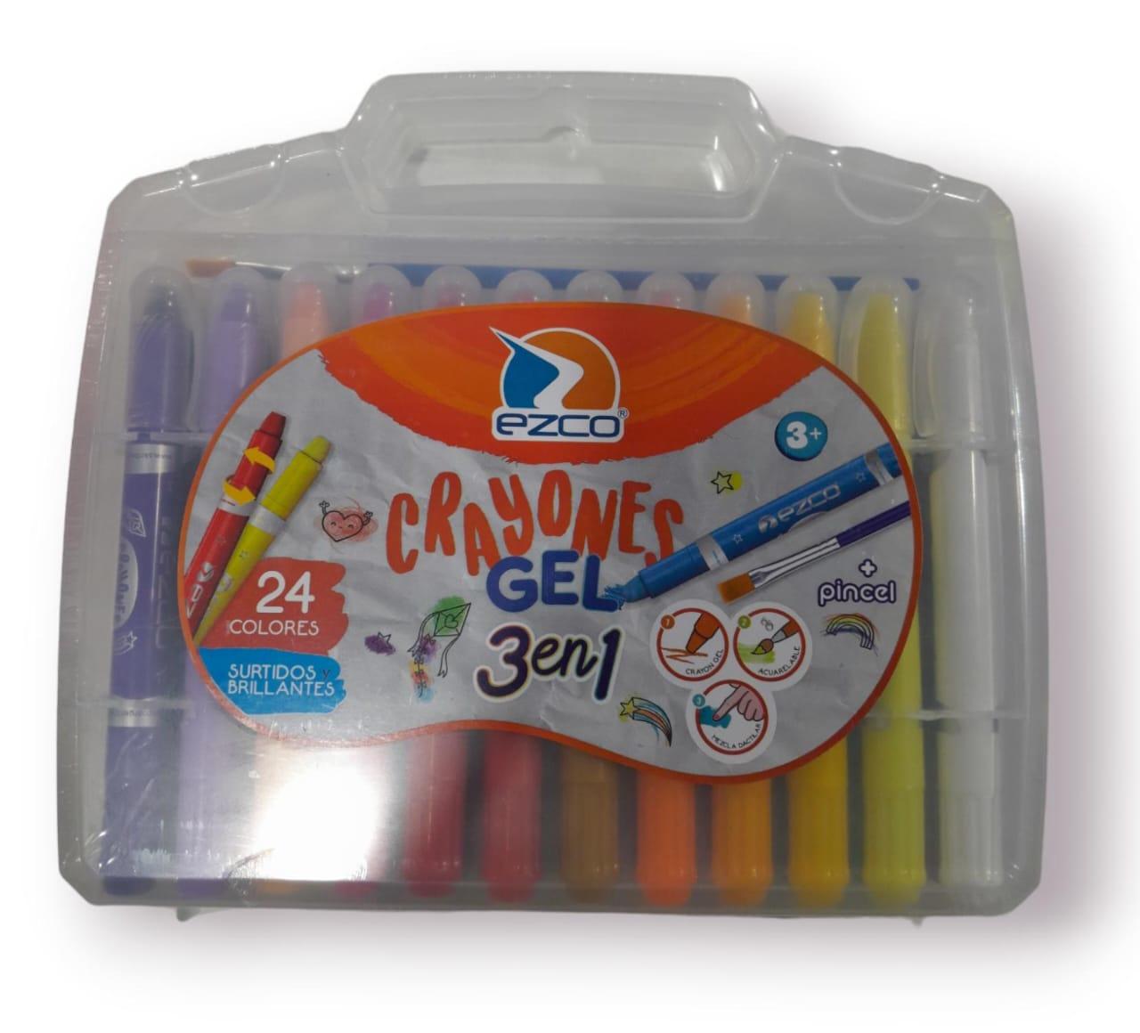 CRAYONES DE GEL ACUARELABLES X 24 UNIDADES EN VALIJA EZCO