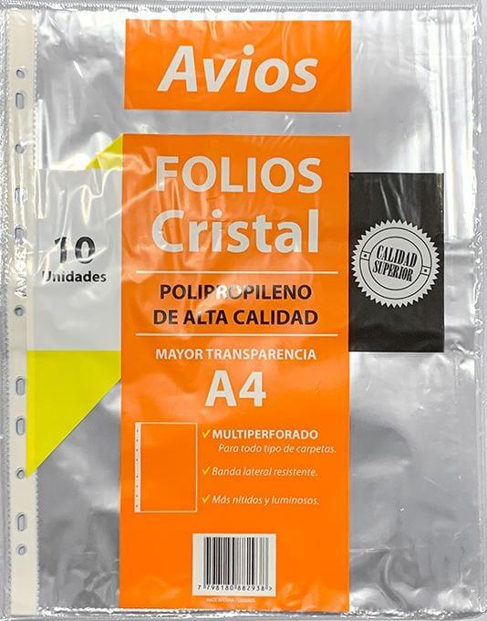 FOLIO TAMAÑO A4 X 10 UNIDADES