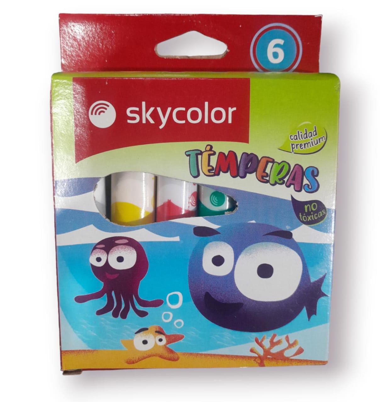TEMPERA X 6 UNIDADES SURTIDAS SKYCOLOR