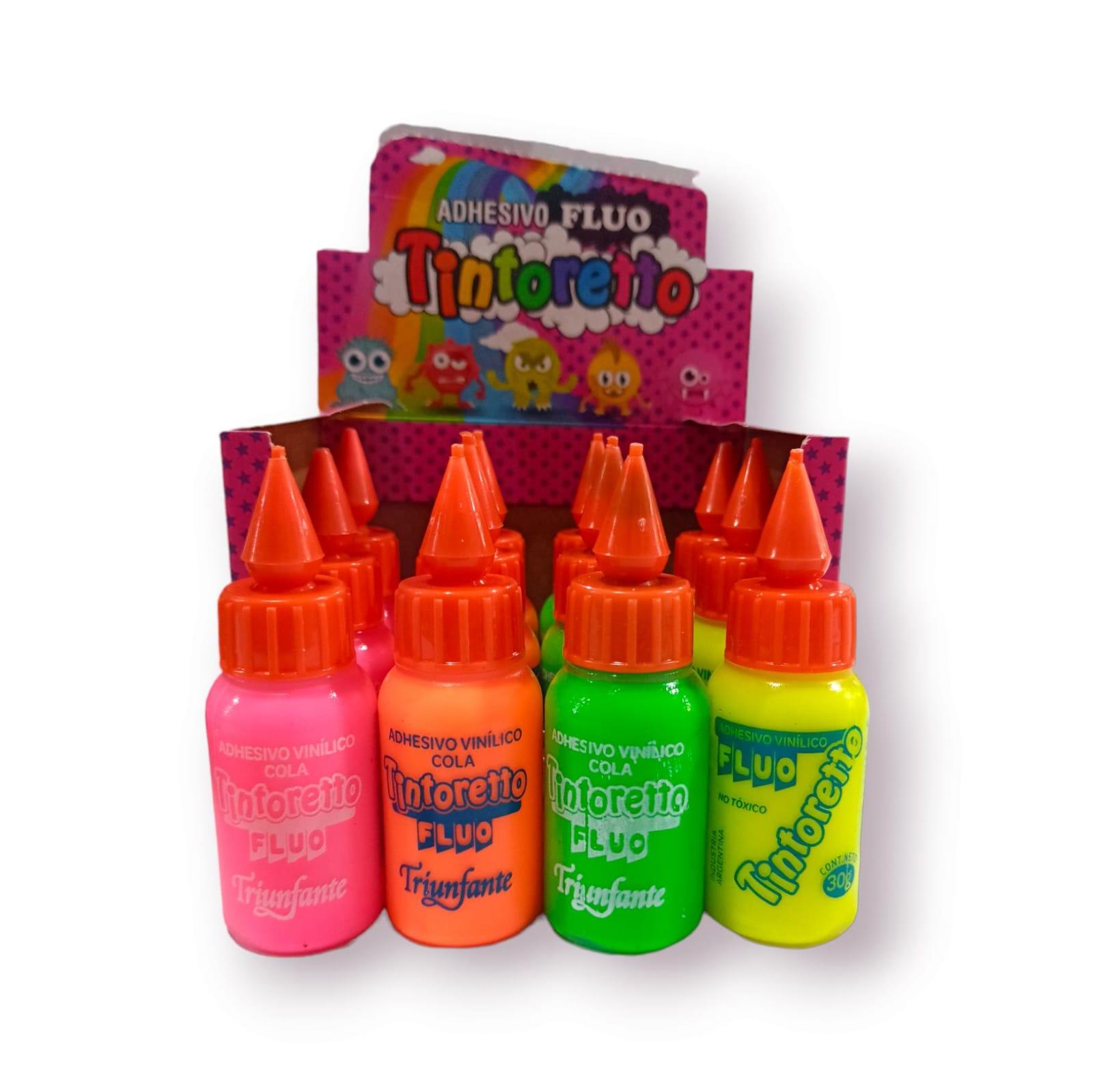 ADHESIVO VINILICO TIPO PLASTICOLA DE COLORES FLUO 30GRS