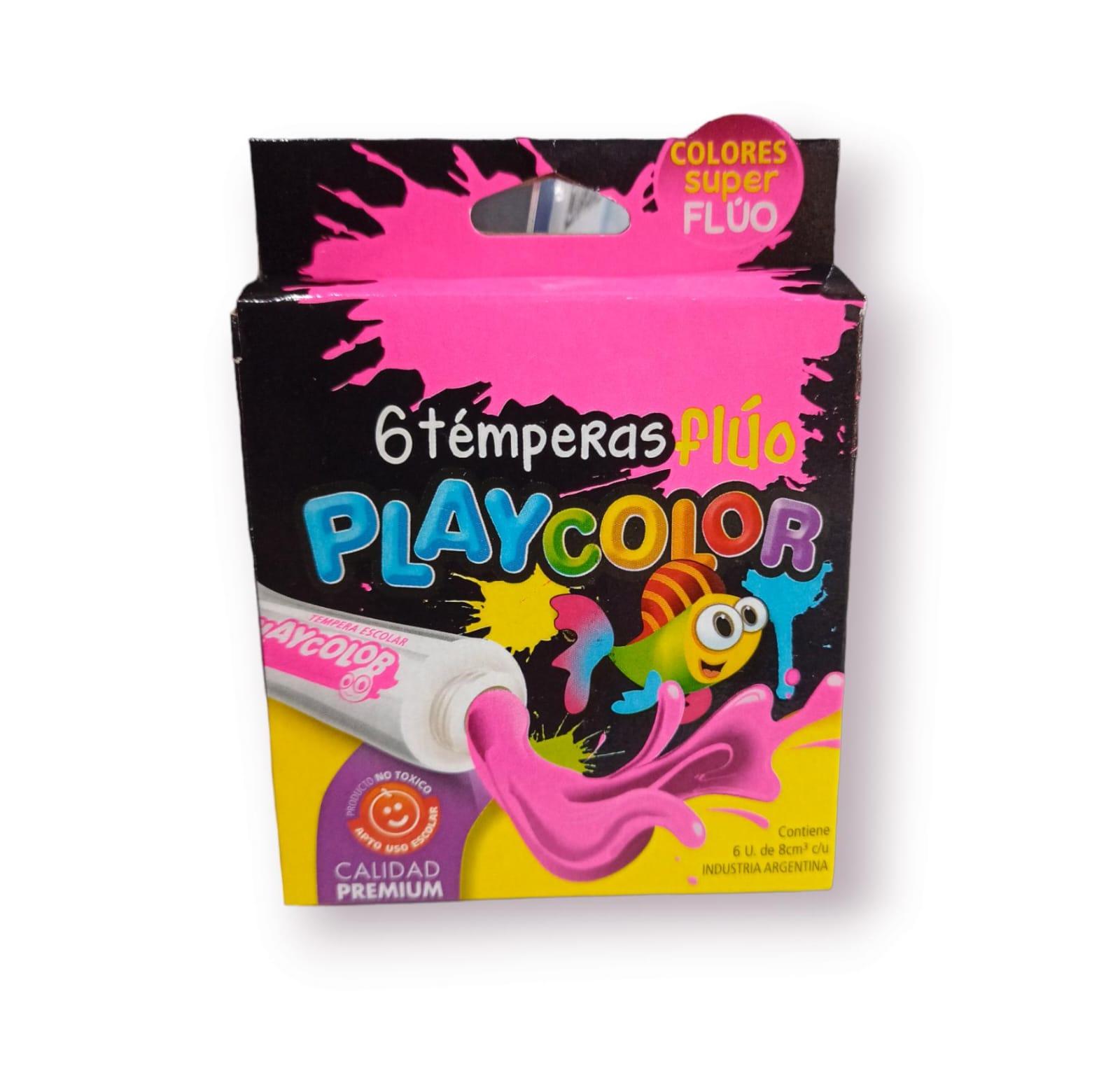 TEMPERA X 6 UNIDADES COLOR FLUO PLAYCOLOR