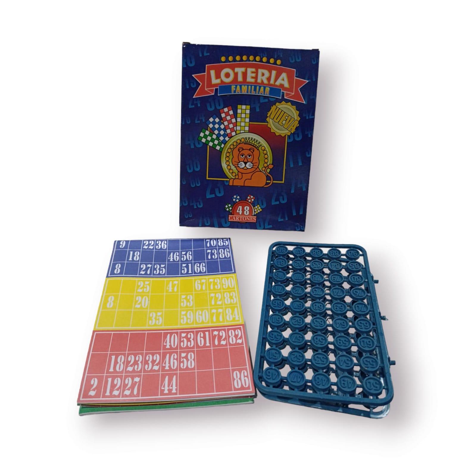 BINGO - LOTERIA CON BOLOS DE PLASTICO - X48 CARTONES