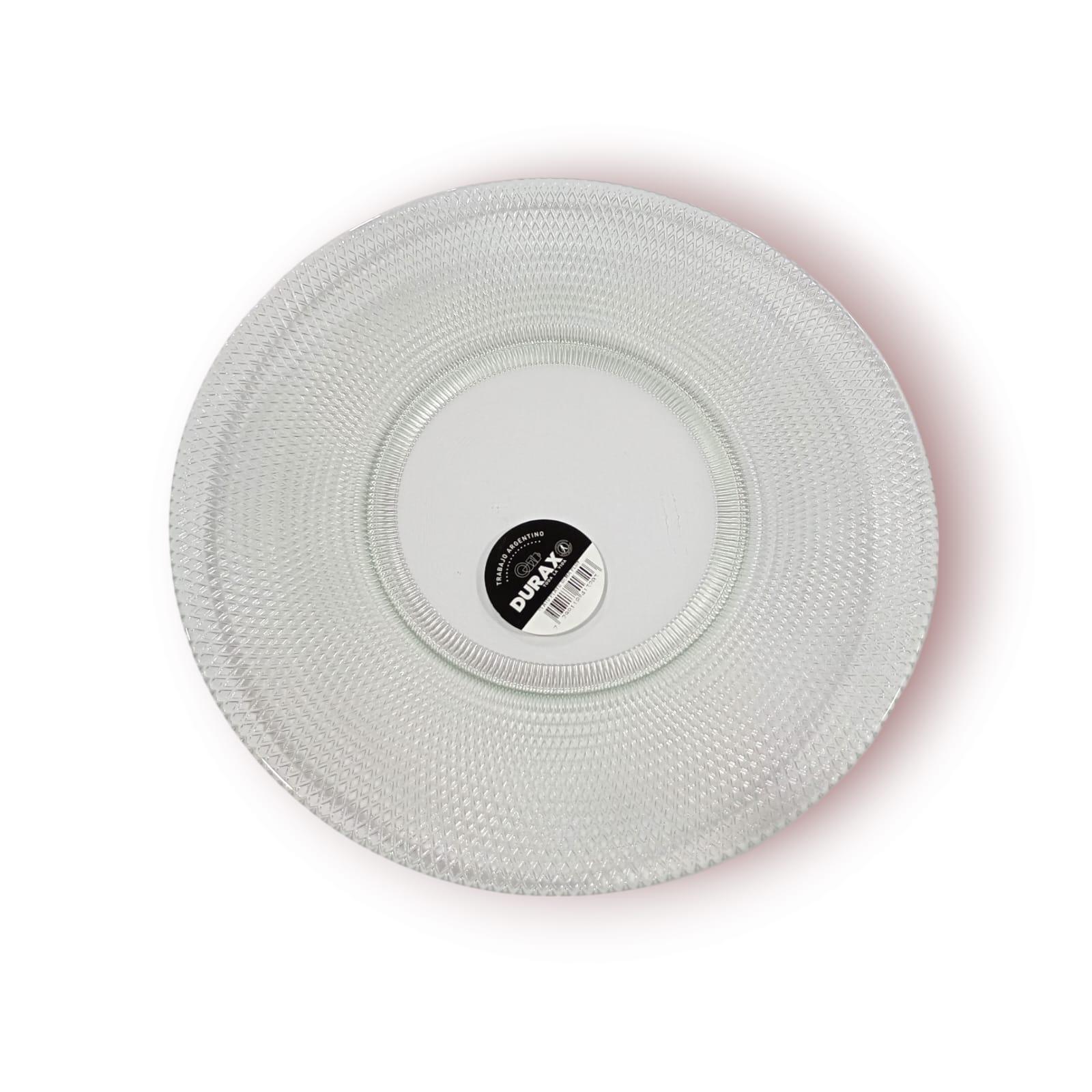 PLATO VIDRIO GEMA PLAYO PLUS TRANSPARENTE DURAX