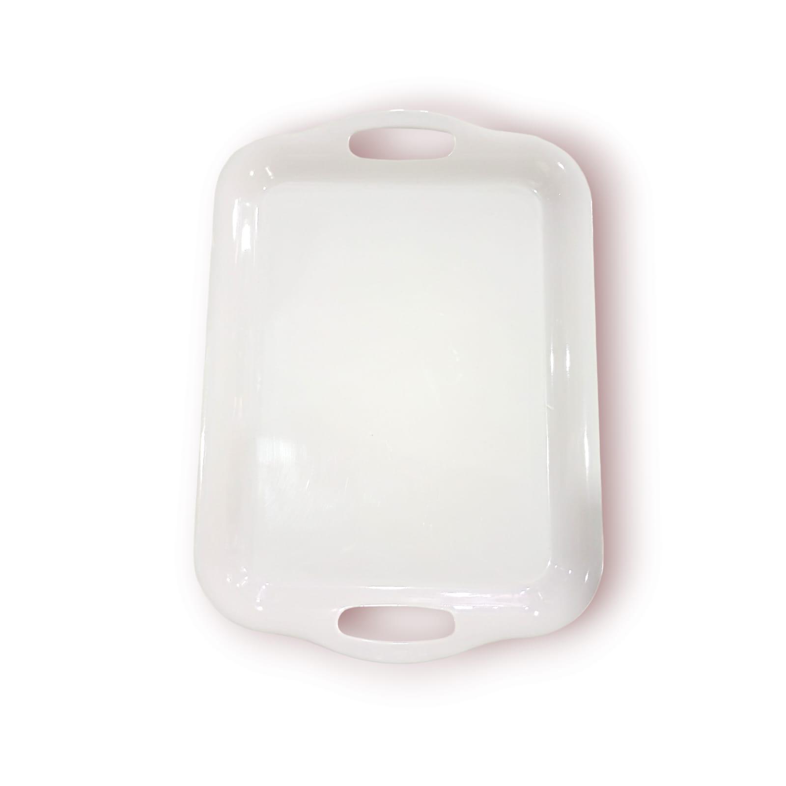 BANDEJA RECTANGULAR MELAMINA BLANCA 36CM