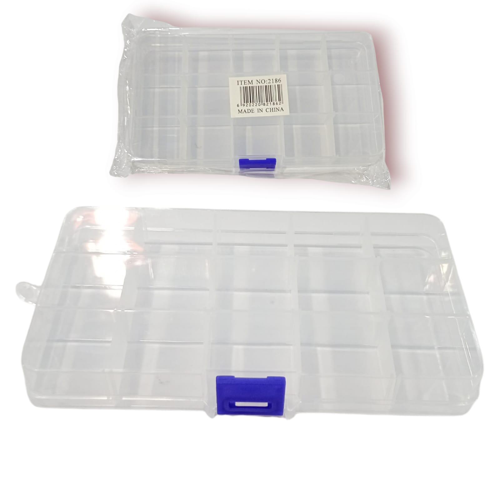 CAJA ORGANIZADORA PLASTICA CON 15 DIVISIONES 9X17CM