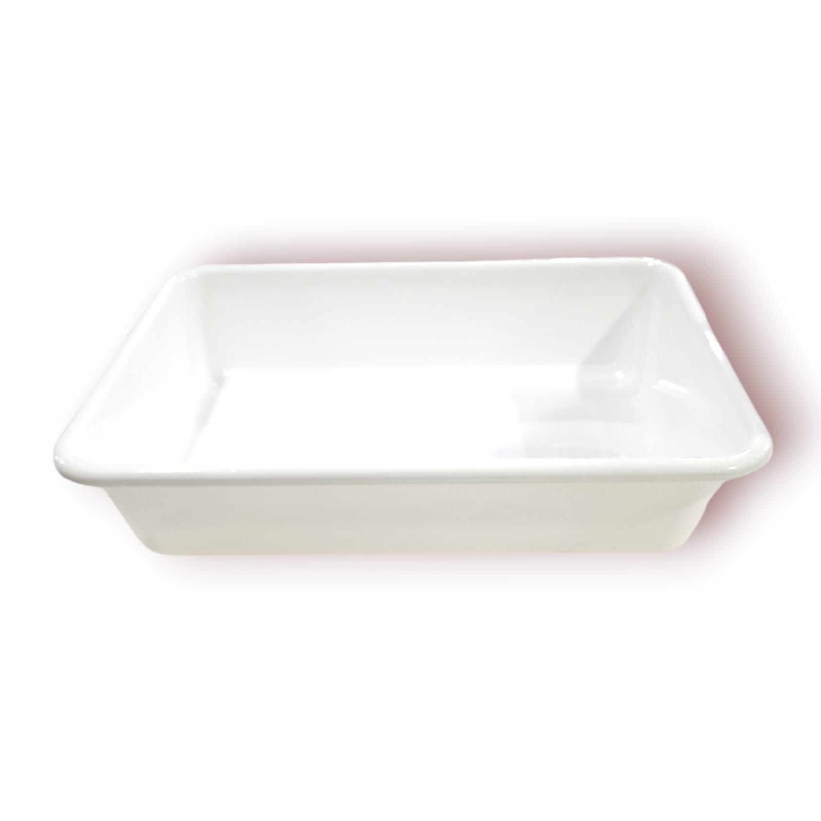 BANDEJA/BATEA RECTANGULAR MEDIANA PLASTICA 8 LTS BLANCA