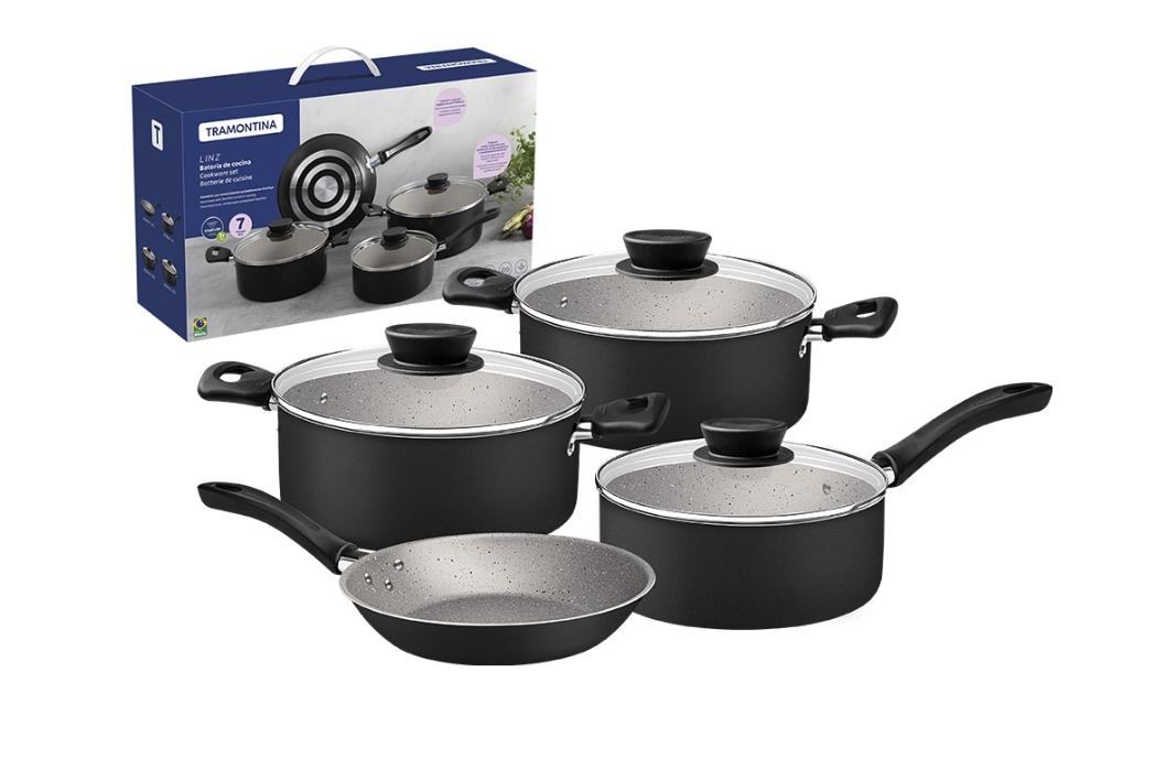 BATERIA COCINA 7 PIEZAS LINEA LINZ TRAMONTINA
