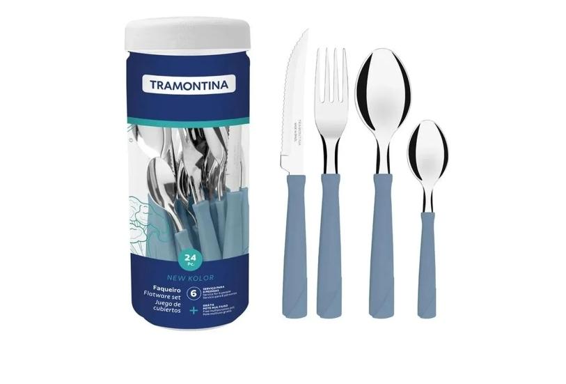 SET CUBIERTOS X 24 PIEZAS EN FRASCO TRAMONTINA
