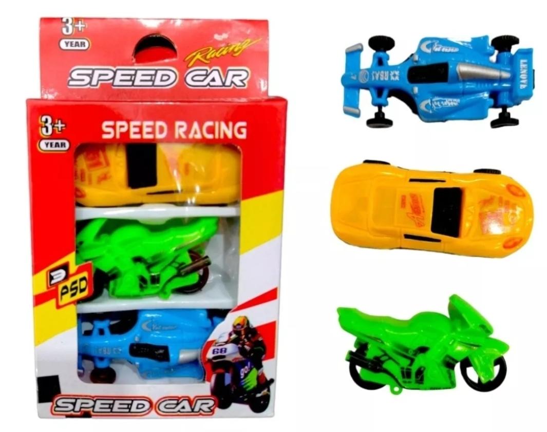 AUTOS X 3 UNIDADES PLASTICOS EN CAJA