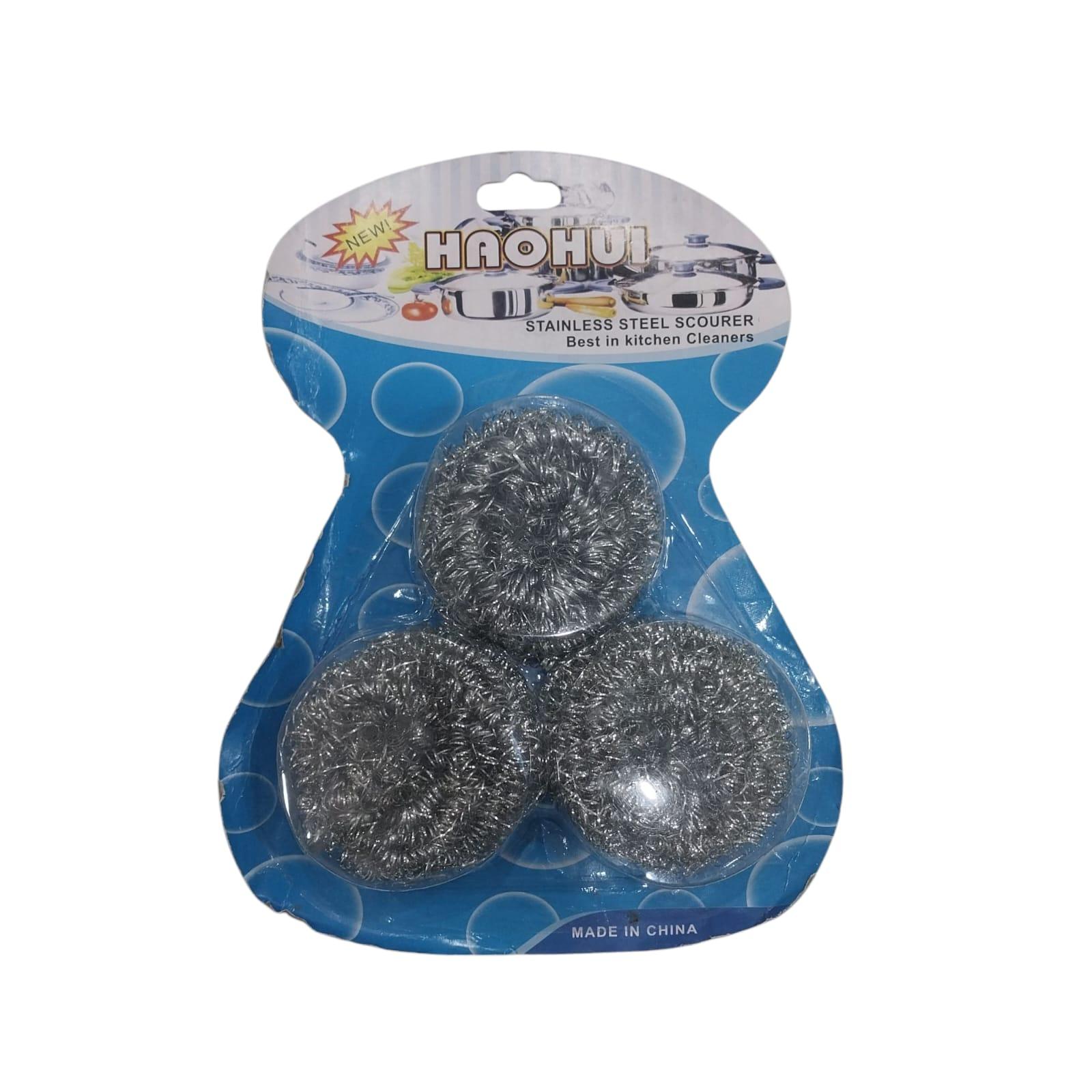 ESPONJA ACERO INOXIDABLE X 3 UNIDADES EN BLISTER