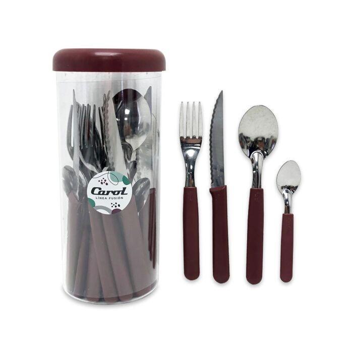 CUBIERTOS SET X 24 PIEZAS EN TARRO CAROL
