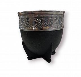 MATE ESTILO IMPERIAL DE VIDRIO CON VIROLA GRABADA