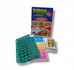 BINGO CON BOLOS DE PLASTICO + NAIPES - 2 JUEGOS EN 1