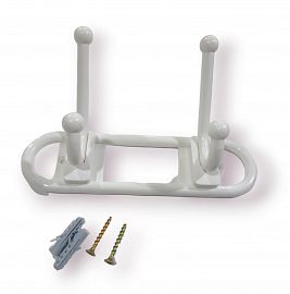 PERCHERO DOBLE PLASTICO CON TARUGOS Y TORNILLOS