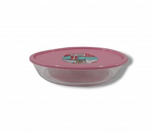 BANDEJA/FUENTE MARINEX OVALADA VIDRIO CON TAPA 1.6LTS