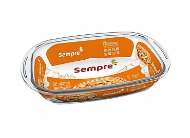 BANDEJA/FUENTE VIDRIO RECTANGULAR 3LTS LINEA SEMPRE